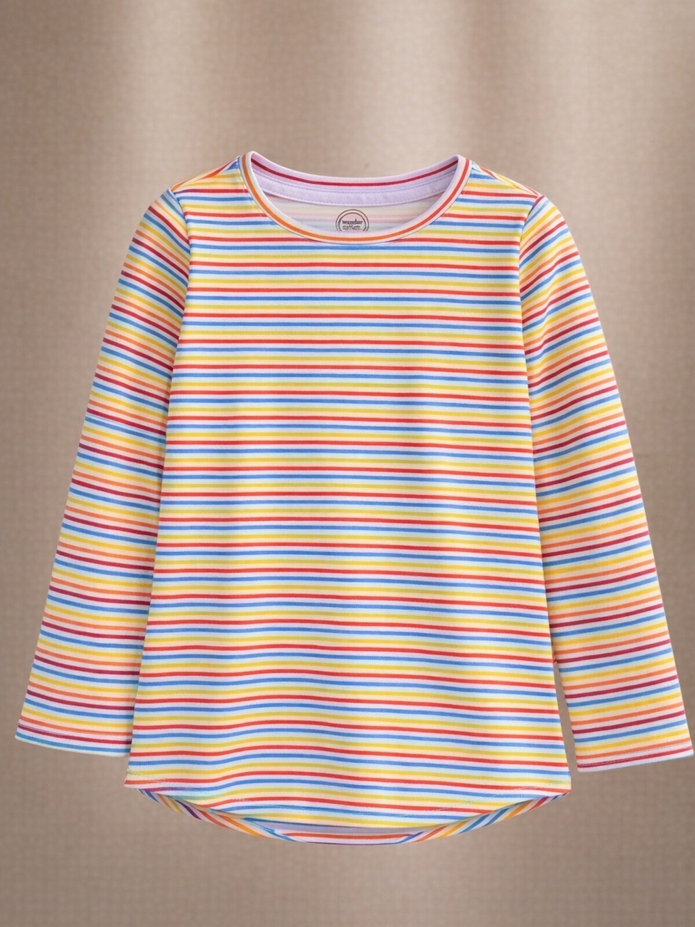 wonder nation Rainbow Stripe Long-Sleeve Tee
